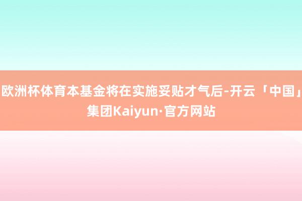 欧洲杯体育本基金将在实施妥贴才气后-开云「中国」集团Kaiyun·官方网站