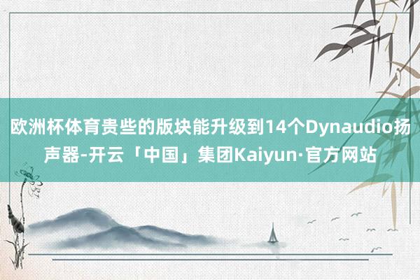 欧洲杯体育贵些的版块能升级到14个Dynaudio扬声器-开云「中国」集团Kaiyun·官方网站