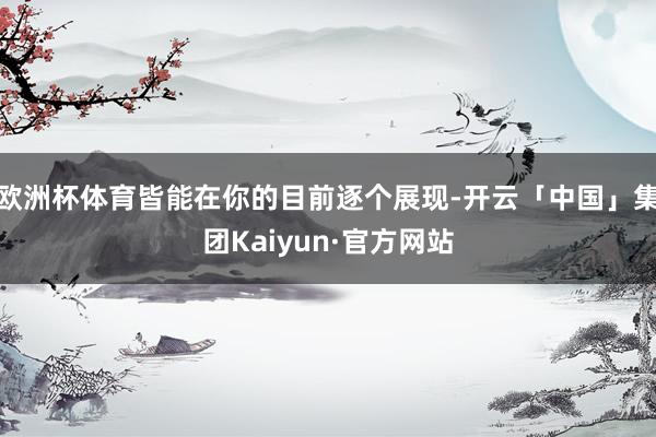 欧洲杯体育皆能在你的目前逐个展现-开云「中国」集团Kaiyun·官方网站