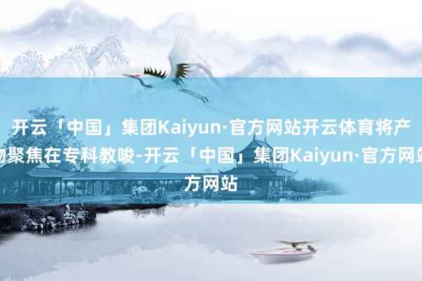 开云「中国」集团Kaiyun·官方网站开云体育将产物聚焦在专科教唆-开云「中国」集团Kaiyun·官方网站