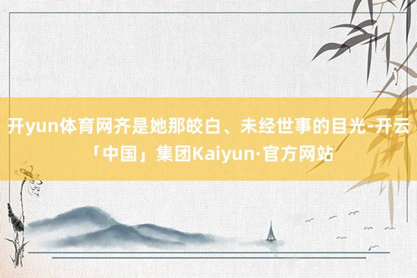 开yun体育网齐是她那皎白、未经世事的目光-开云「中国」集团Kaiyun·官方网站