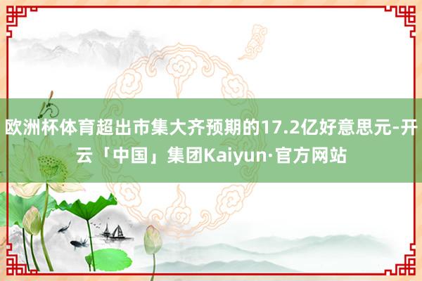 欧洲杯体育超出市集大齐预期的17.2亿好意思元-开云「中国」集团Kaiyun·官方网站