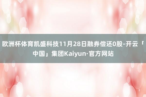 欧洲杯体育凯盛科技11月28日融券偿还0股-开云「中国」集团Kaiyun·官方网站