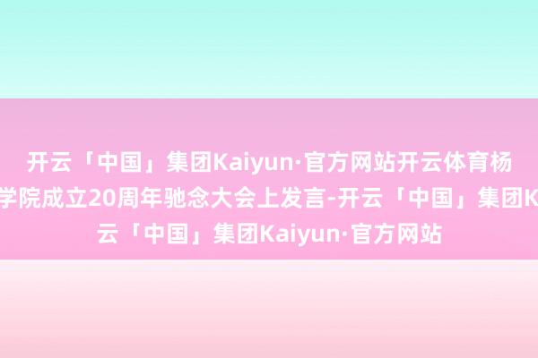 开云「中国」集团Kaiyun·官方网站开云体育杨康曾在清华公管学院成立20周年驰念大会上发言-开云「中国」集团Kaiyun·官方网站