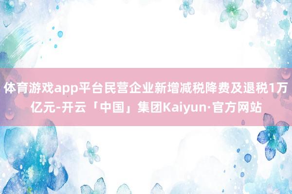 体育游戏app平台民营企业新增减税降费及退税1万亿元-开云「中国」集团Kaiyun·官方网站