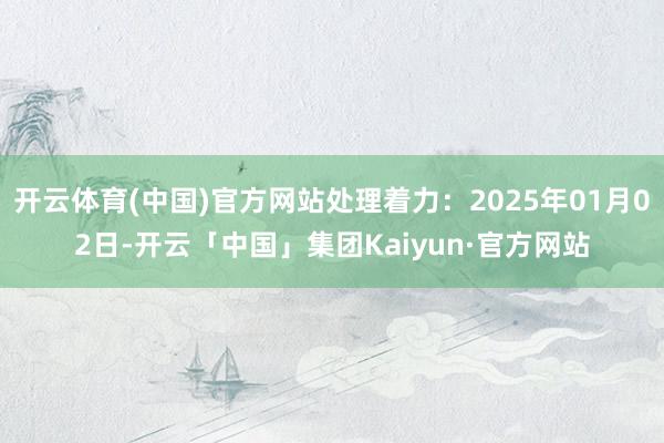 开云体育(中国)官方网站处理着力：2025年01月02日-开云「中国」集团Kaiyun·官方网站