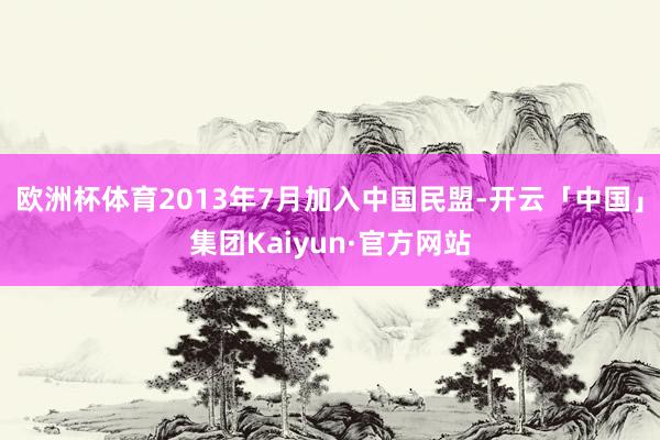 欧洲杯体育2013年7月加入中国民盟-开云「中国」集团Kaiyun·官方网站